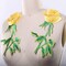 9.5 Inch Pineapple Yellow Rose Embroidery Patch Iron On Applique for Jackets Bras